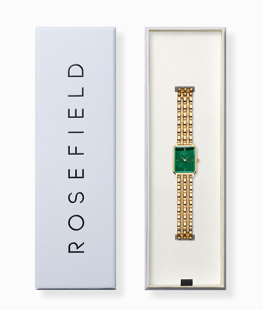 ROSEFIELD The Octagon XS Emerald Dial 19.5 x 24mm Gold Stainless Steel Bracelet OEGSG-O79 - 7