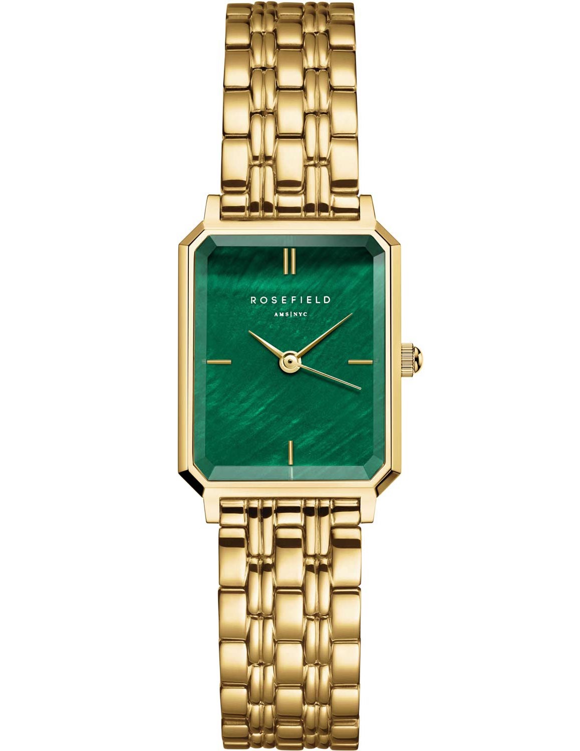 ROSEFIELD The Octagon XS Emerald Dial 19.5 x 24mm Gold Stainless Steel Bracelet OEGSG-O79 - 