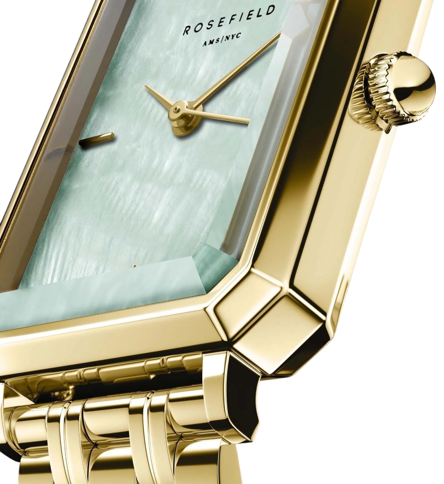 ROSEFIELD The Octagon XS Green MOP XS 19.5x24mm Gold Stainless Steel Bracelet OGGSG-O71 - 3