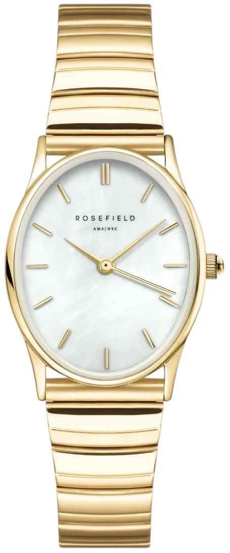 ROSEFIELD Oval Mother of Pearl Dial 24 x 29mm Gold Stainless Steel Bracelet OVWGSG-OV16 - 
