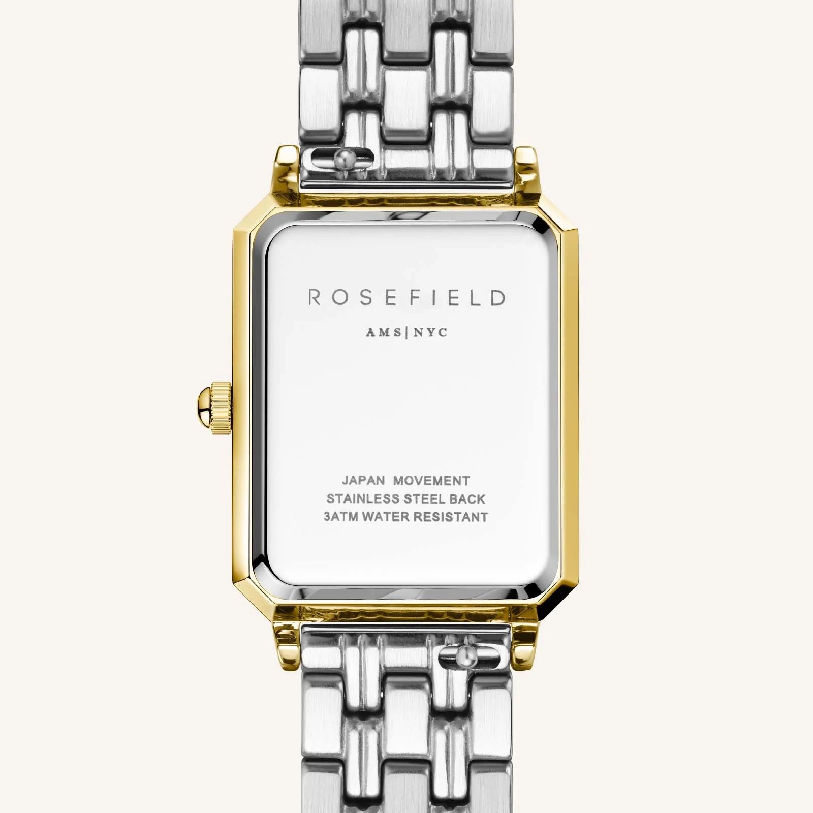 ROSEFIELD The Octagon XS White Sunray 19.5x24mm Two Tone Gold Stainless Steel Bracelet OWDSG-O62 - 4