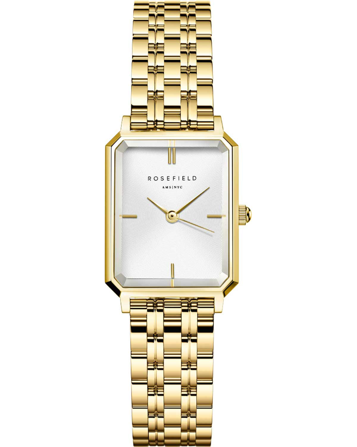 ROSEFIELD The Octagon XS White Sunray 19.5x24mm Gold Stainless Steel Bracelet OWGSG-O60 - 