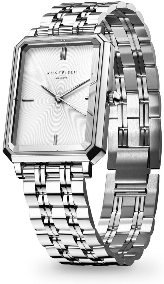 ROSEFIELD The Octagon XS White Sunray 19.5x24mm Silver Stainless Steel Bracelet OWGSS-O63 - 3