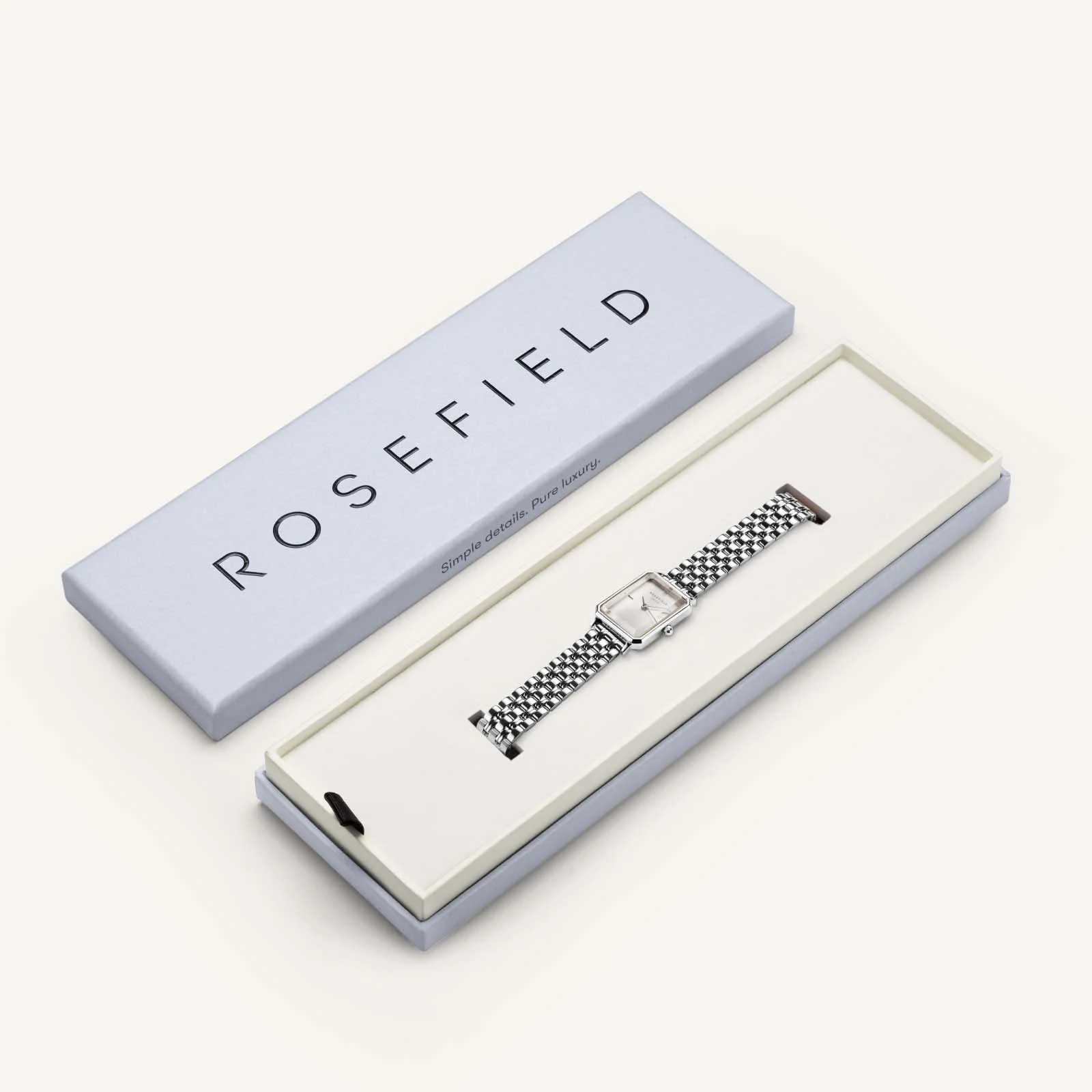 ROSEFIELD The Octagon XS White Sunray 19.5x24mm Silver Stainless Steel Bracelet OWGSS-O63 - 5