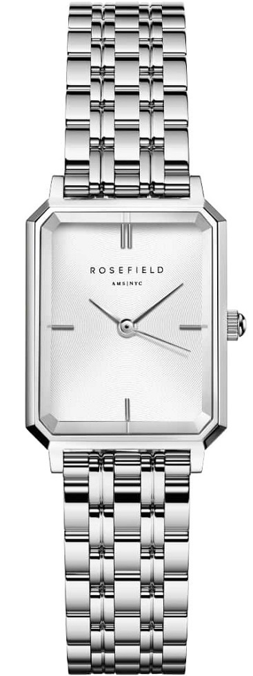 ROSEFIELD The Octagon XS White Sunray 19.5x24mm Silver Stainless Steel Bracelet OWGSS-O63 - 