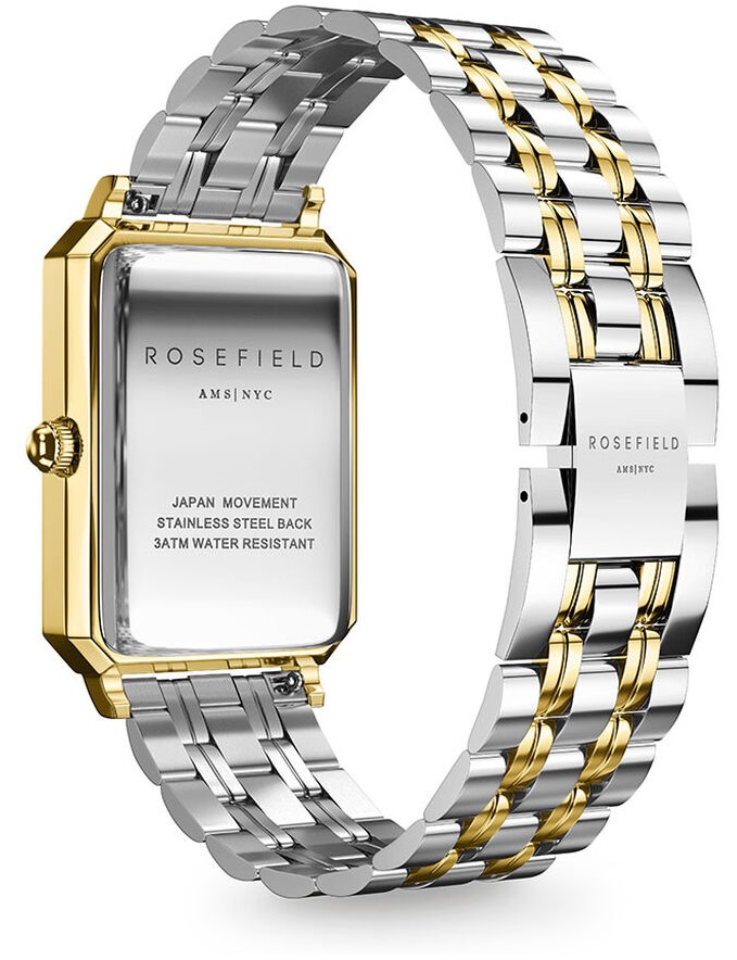 ROSEFIELD The Octagon White Sunray 23x29mm Two Tone Gold Stainless Steel Bracelet OWSSSG-O48 - 5