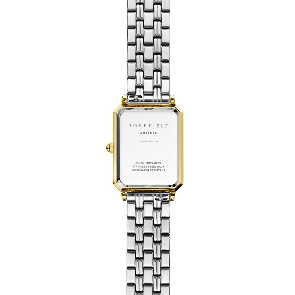ROSEFIELD The Octagon White Sunray 23x29mm Two Tone Gold Stainless Steel Bracelet OWSSSG-O48 - 6