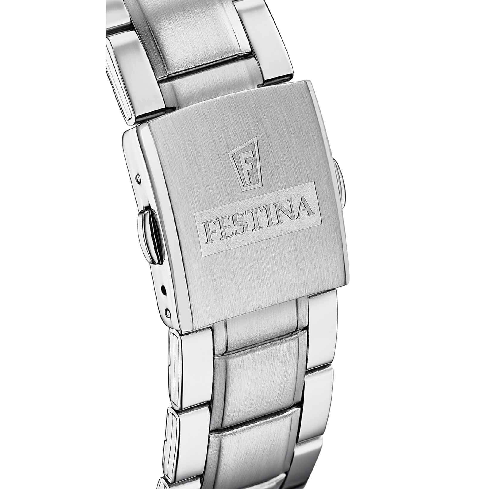 FESTINA Timeless Chronograph Blue Rose Gold Dial 43.5mm Silver Stainless Steel Bracelet F16759/5 - 