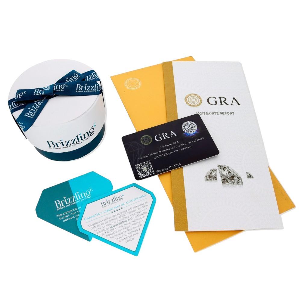 BRIZZLING NECKLACE Single Stone Silver 925° with Moissanite Diamond BMP2078 - 3