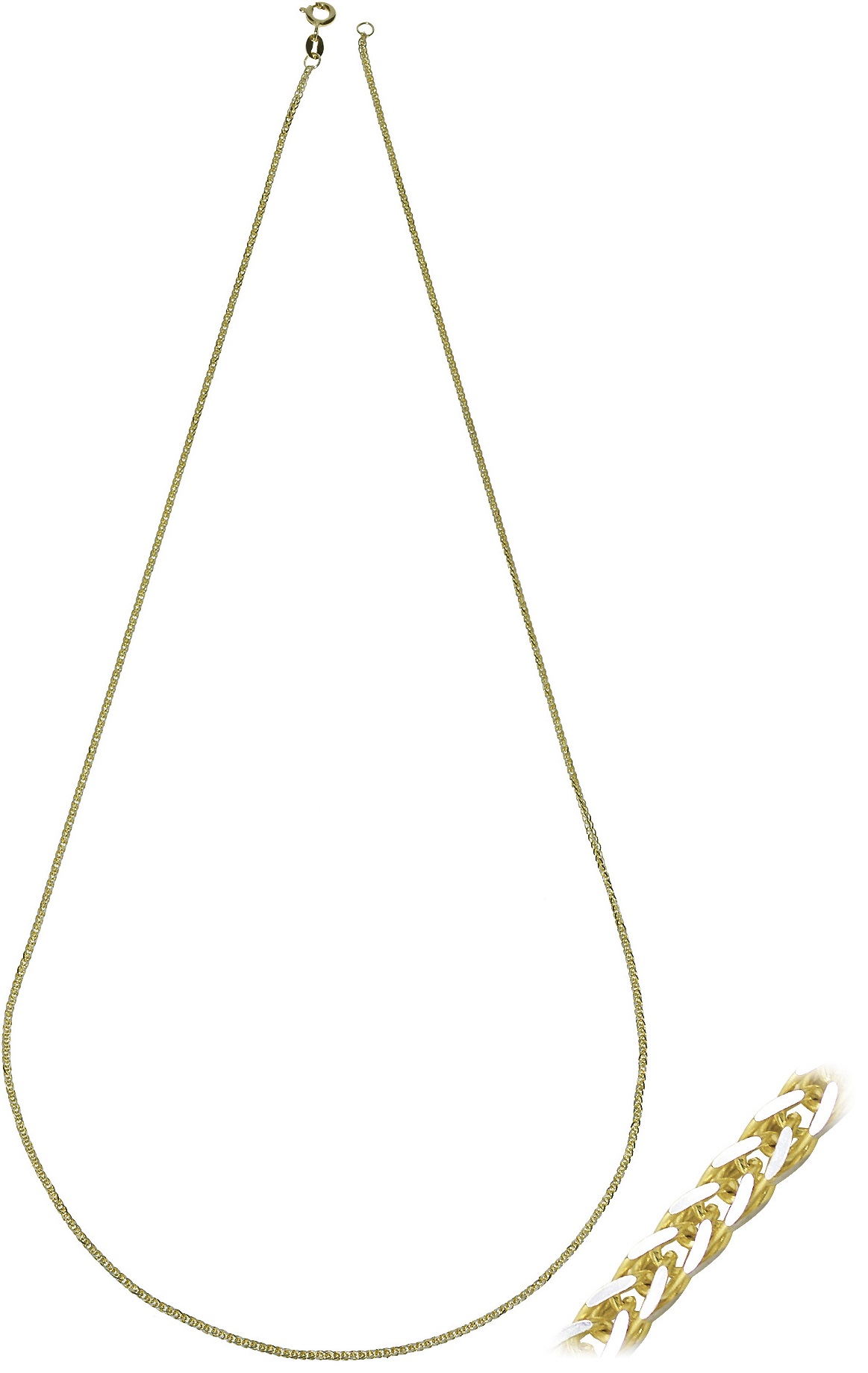 ΑΛΥΣΙΔΑ Λαιμού Palmie Masif #2 Κ14 50cm Κίτρινο & Λευκό Χρυσό PAL35D-50 - 1