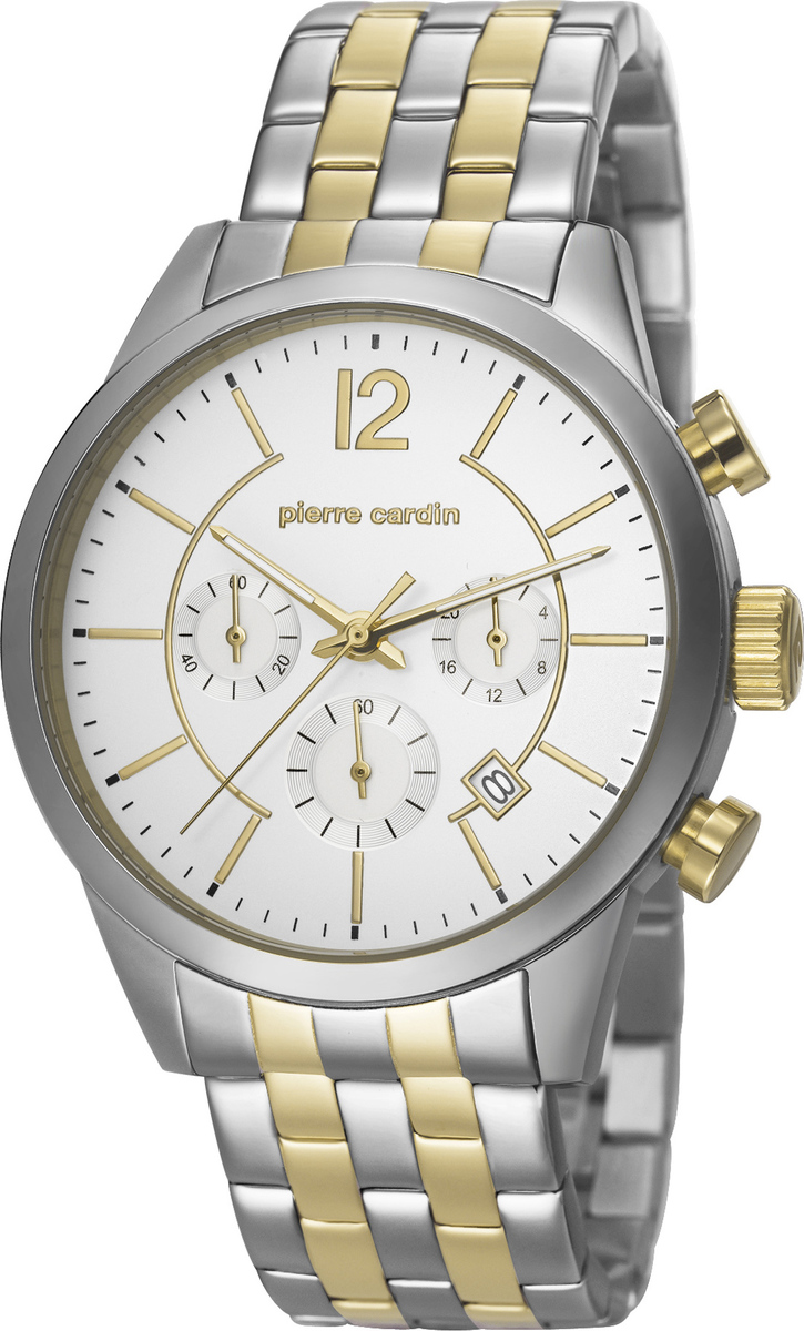 PIERRE CARDIN Troca Chronograph 42mm Two Tone Gold & Silver Stainless Steel Bracelet PC106591F09 - 