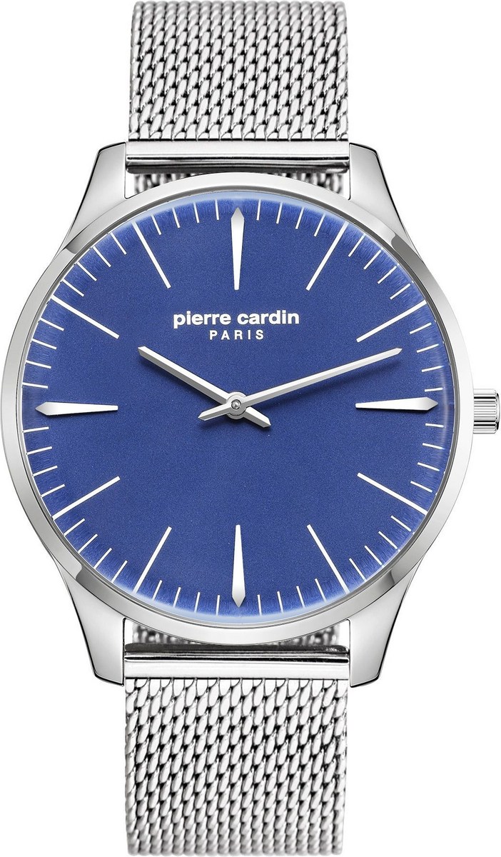 PIERRE CARDIN Les Halles Three Hands 42mm Silver Stainless Steel Mesh Bracelet PC902271F09 - 
