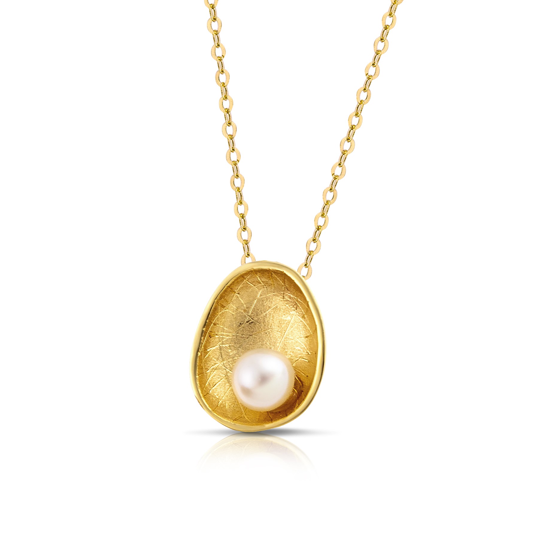 ΚΟΛΙΕ SENZIO Collection Κίτρινο Χρυσό Κ14 με Μαργαριτάρι 5SAL.2093C - 