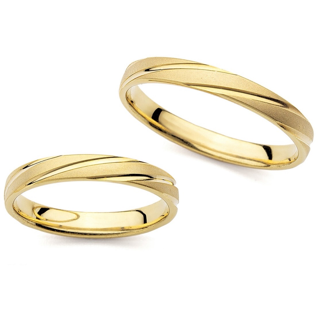 WEDDING RINGS Harmony Line Al'Oro Yellow Gold PM-3046 - Yellow Gold