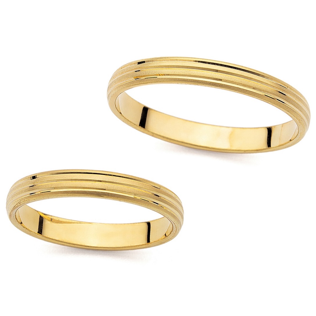 WEDDING RINGS Harmony Line Al'Oro Yellow Gold PM-3053 - Yellow Gold