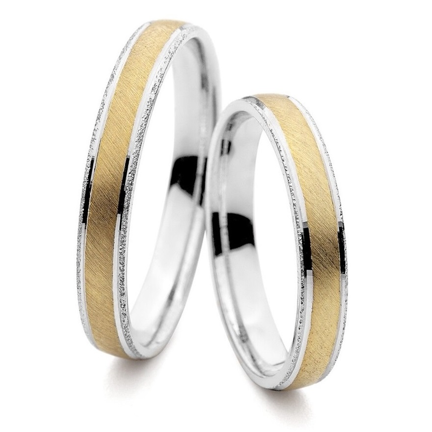 WEDDING RINGS Eros Line Al'Oro White and Yellow Gold PM-3068 - Yellow & White Gold