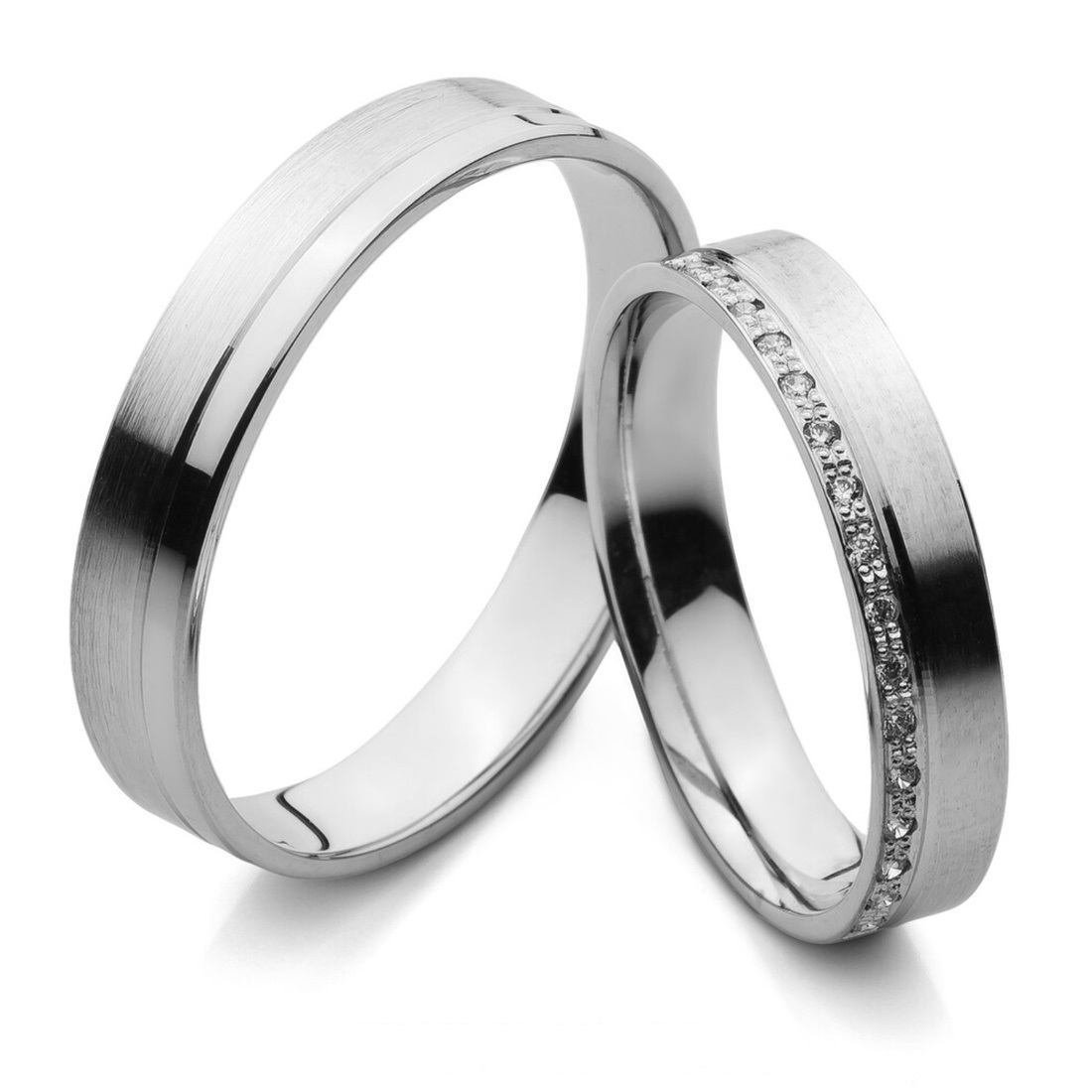 WEDDING RINGS Harmony Line Al'Oro White Gold PM-348 - White Gold