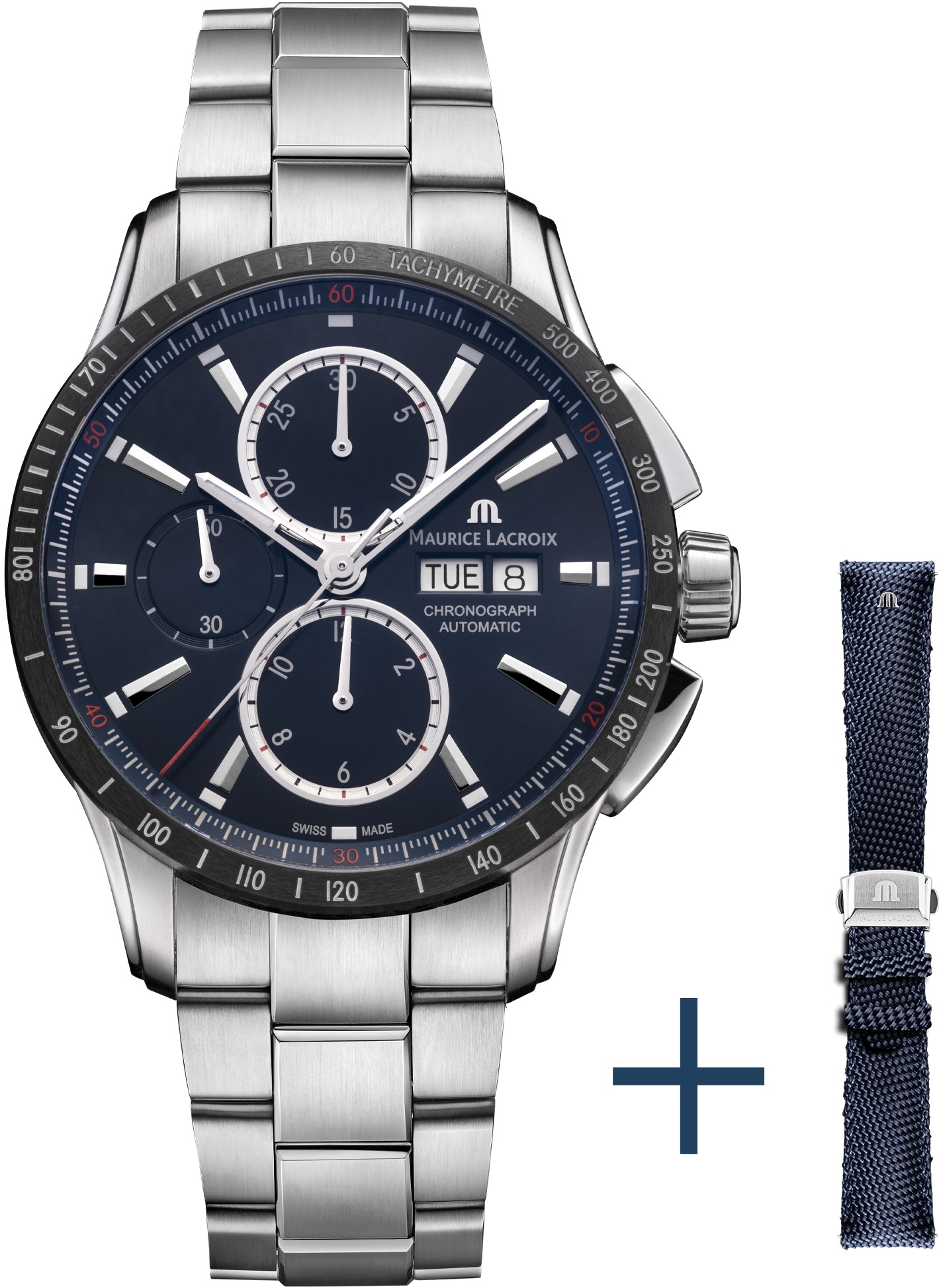 MAURICE LACROIX Pontos S Chronograph Automatic 43mm Silver Stainless Steel Bracelet PT6038-SSL2H-430-C - 1