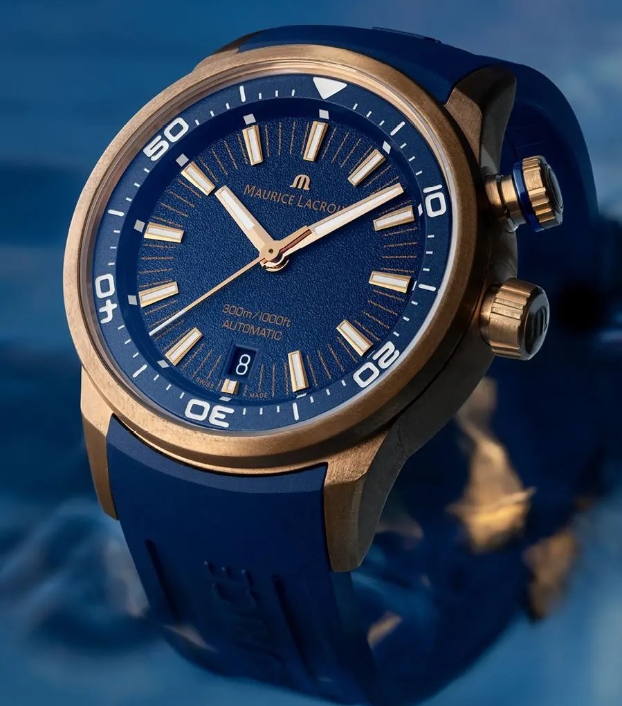 MAURICE LACROIX Pontos Diver Automatic 42mm Bronze Version Limited Edition Blue Rubber Strap PT6248-BRZ0B-430-4 - 4
