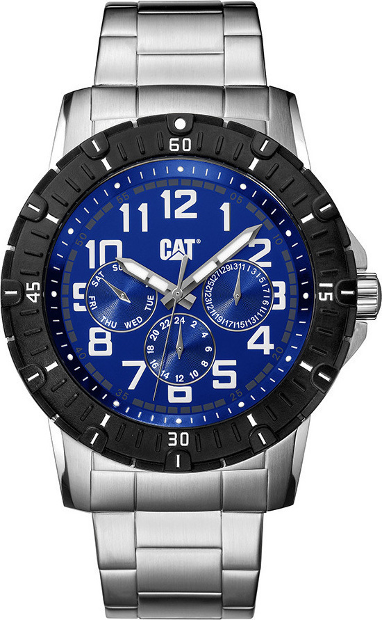 CATERPILLAR PV 1 Multifunction 44mm Silver Stainless Steel Bracelet PV14911616 - 