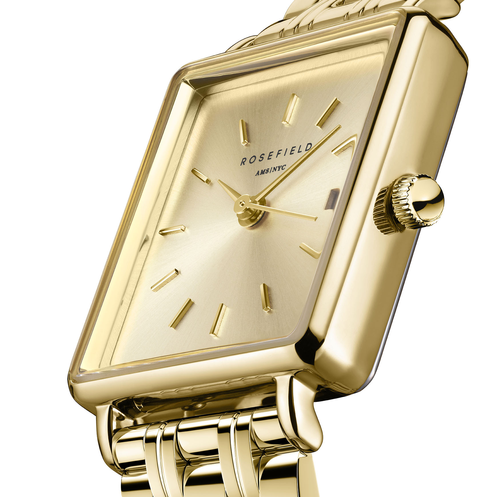 ROSEFIELD The Boxy XS Gold Dial 22mm Gold Stainless Steel Bracelet QCGSG-Q048 - 2