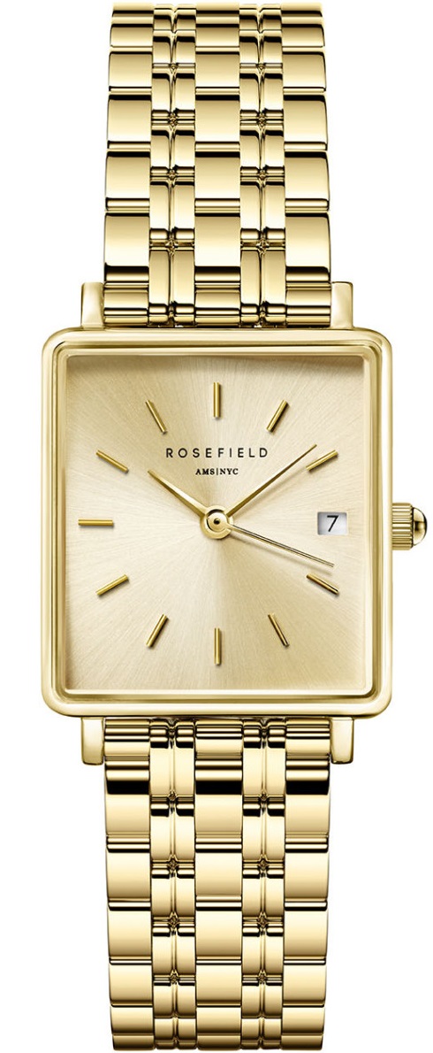 ROSEFIELD The Boxy XS Gold Dial 22mm Gold Stainless Steel Bracelet QCGSG-Q048 - 1