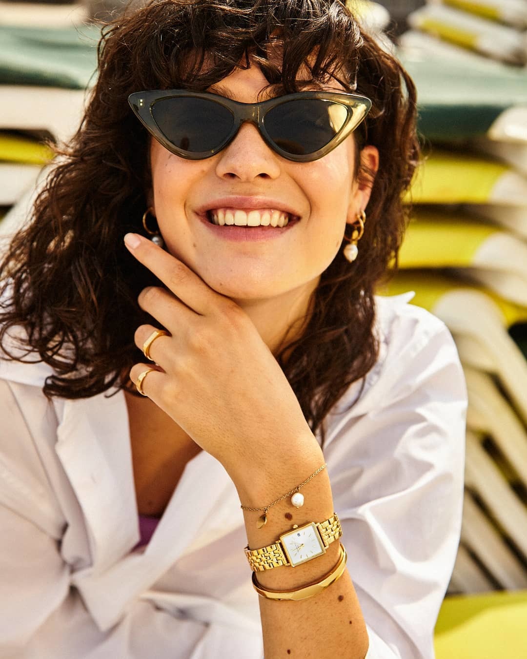 ROSEFIELD The Boxy XS White Dial 22mm Gold Stainless Steel Bracelet QMWSG-Q021 - 6