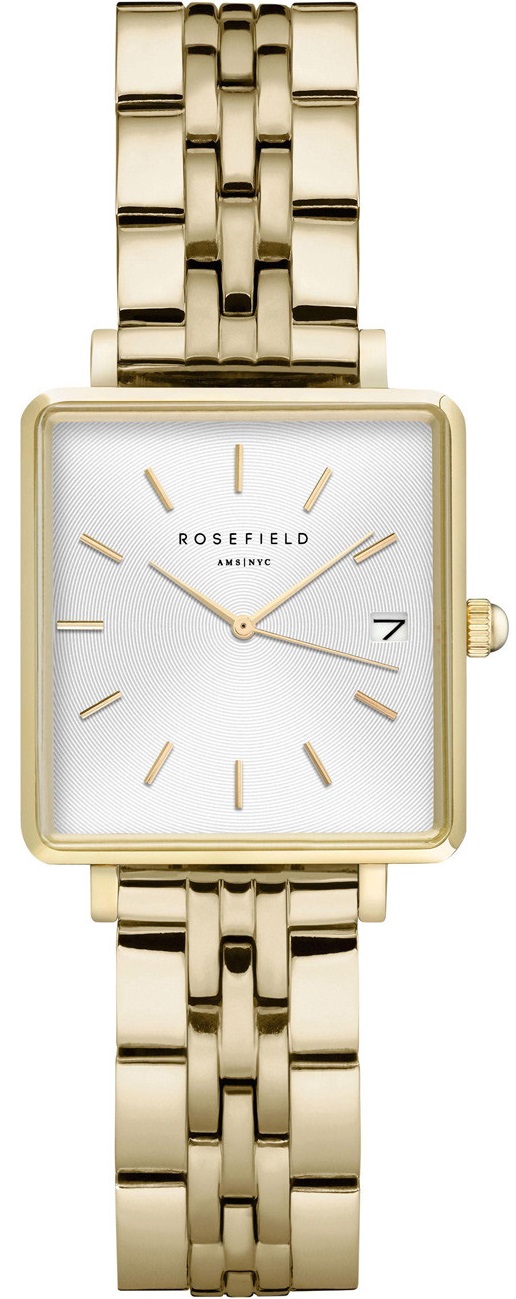 ROSEFIELD The Boxy XS White Dial 22mm Gold Stainless Steel Bracelet QMWSG-Q021 - 