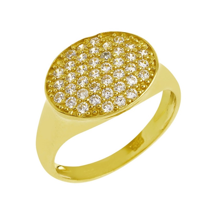 RING Chevalier SENZIO Collection K14 Yellow Gold with Zircon Stones R0054 - 1