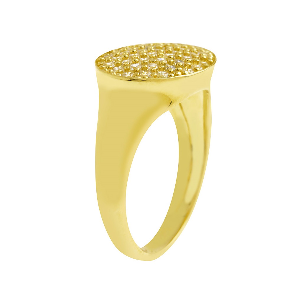 RING Chevalier SENZIO Collection K14 Yellow Gold with Zircon Stones R0054 - 2