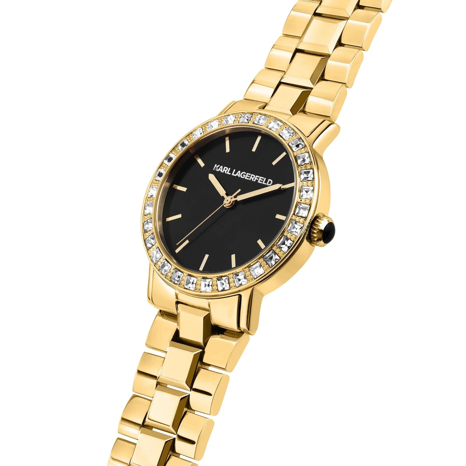 KARL LAGERFELD Crystals Black Dial 33mm Gold-Plated Stainless Steel R0553100508 - 