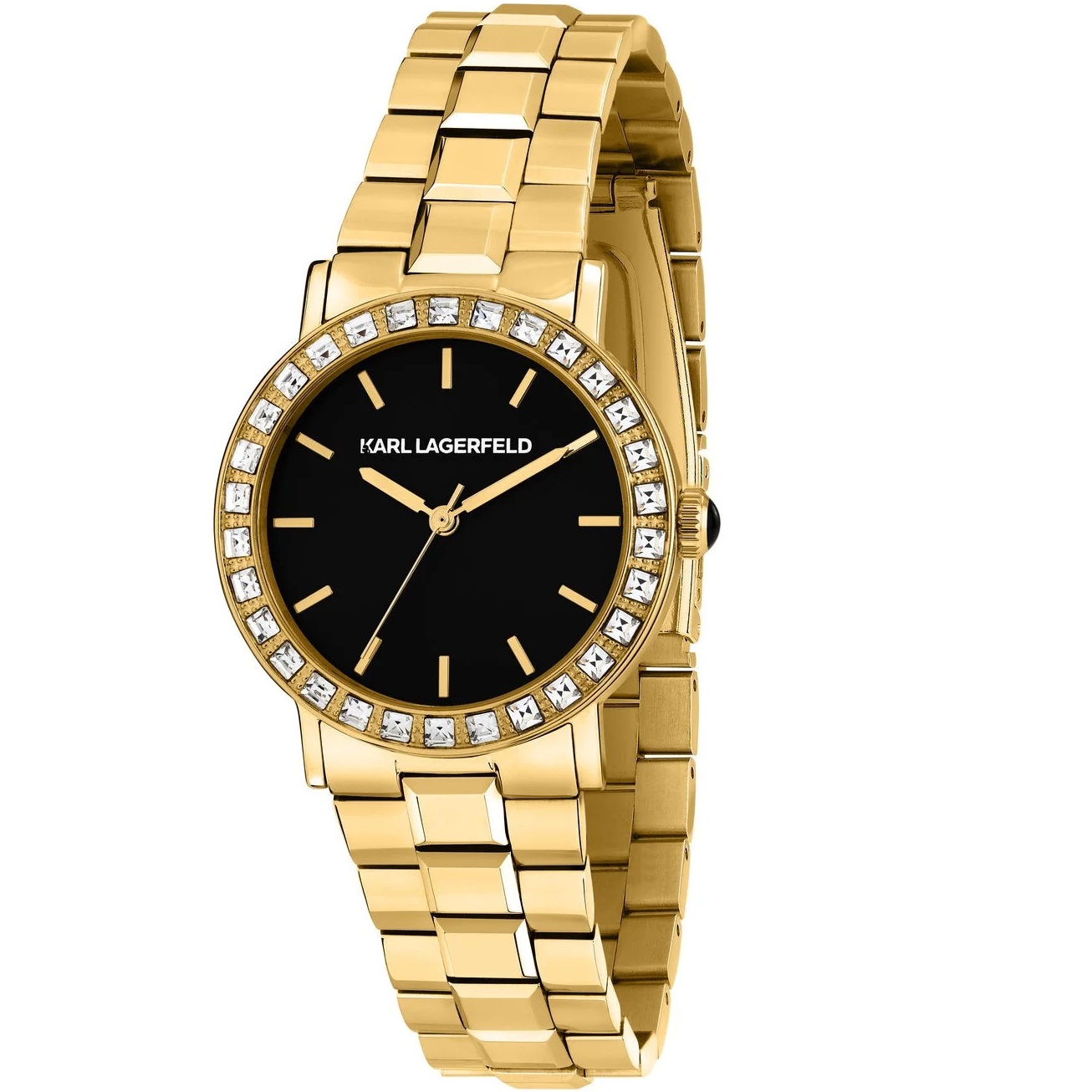 KARL LAGERFELD Crystals Black Dial 33mm Gold-Plated Stainless Steel R0553100508 - 