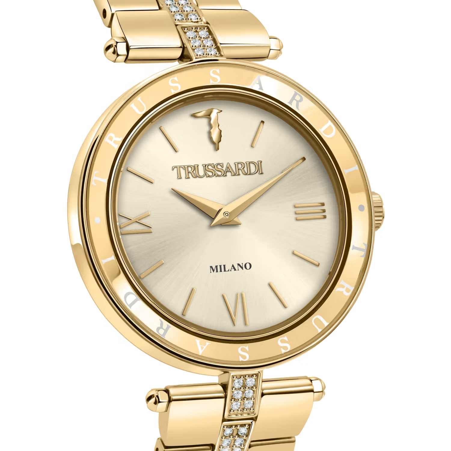 TRUSSARDI T-Shiny Crystals 34mm Gold Stainless Steel Bracelet R2453145508 - 3