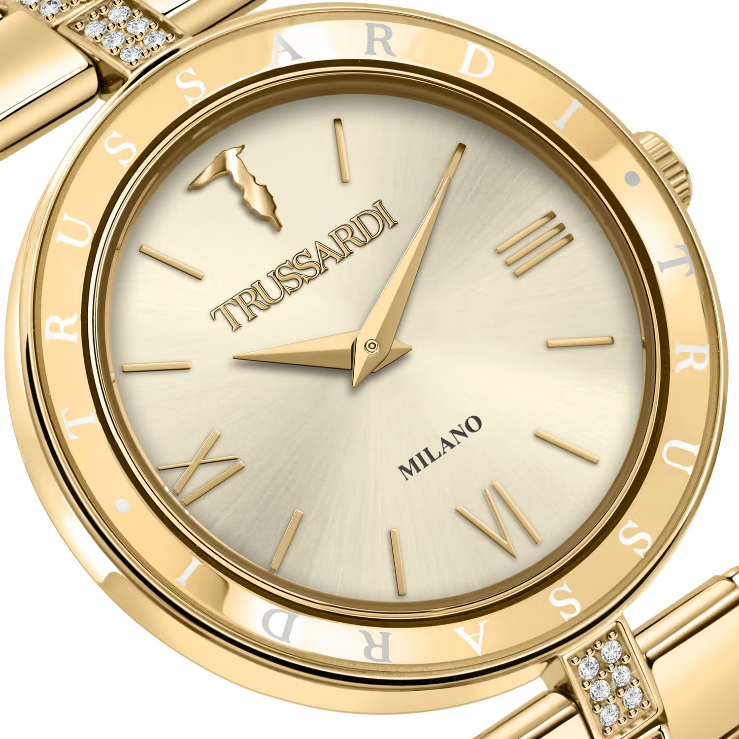 TRUSSARDI T-Shiny Crystals 34mm Gold Stainless Steel Bracelet R2453145508 - 4