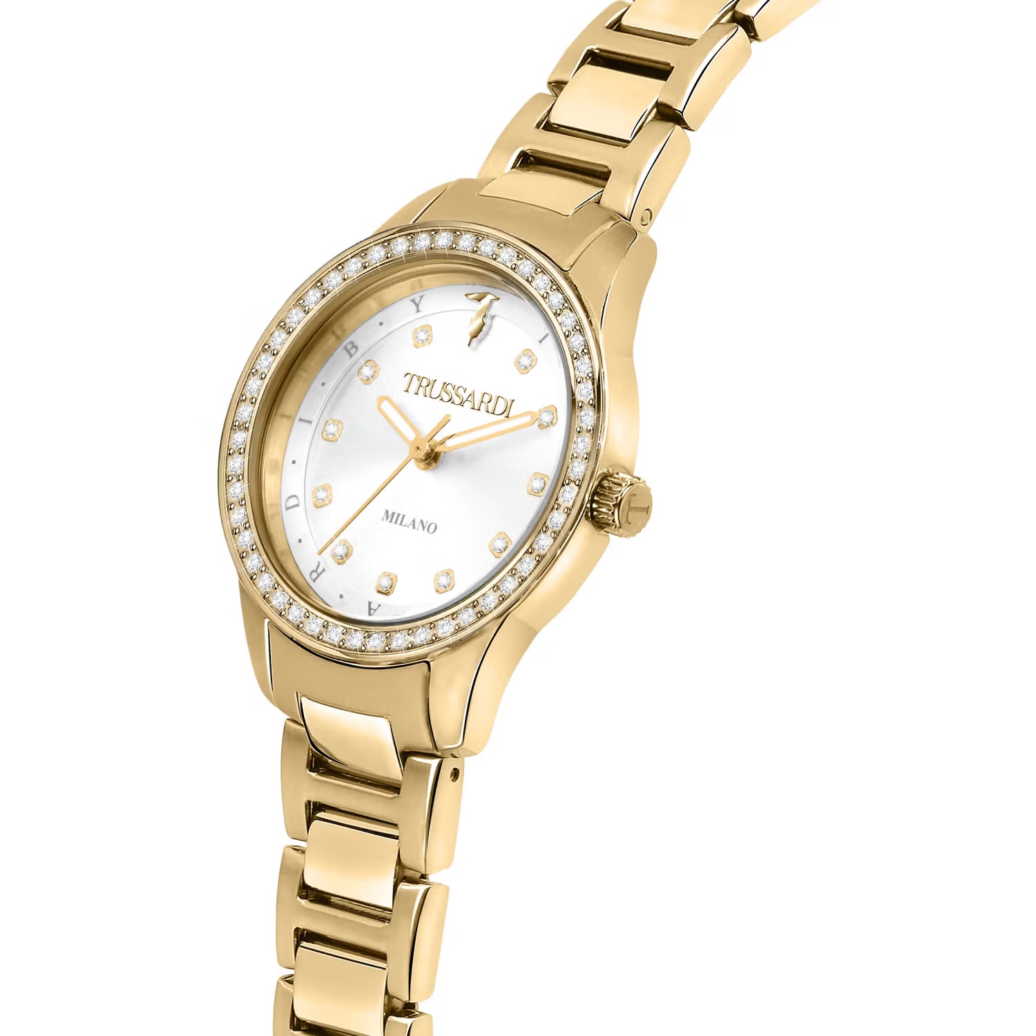 TRUSSARDI T-Sky Crystals 30mm Gold Stainless Steel Bracelet R2453151504 - 