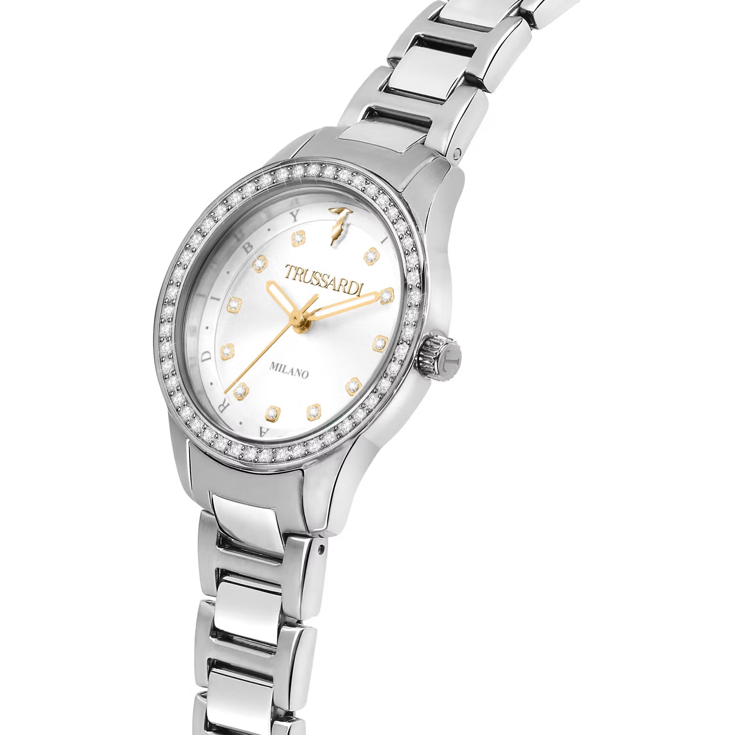TRUSSARDI T-Sky Crystals 30mm Silver Stainless Steel Bracelet R2453151505 - 