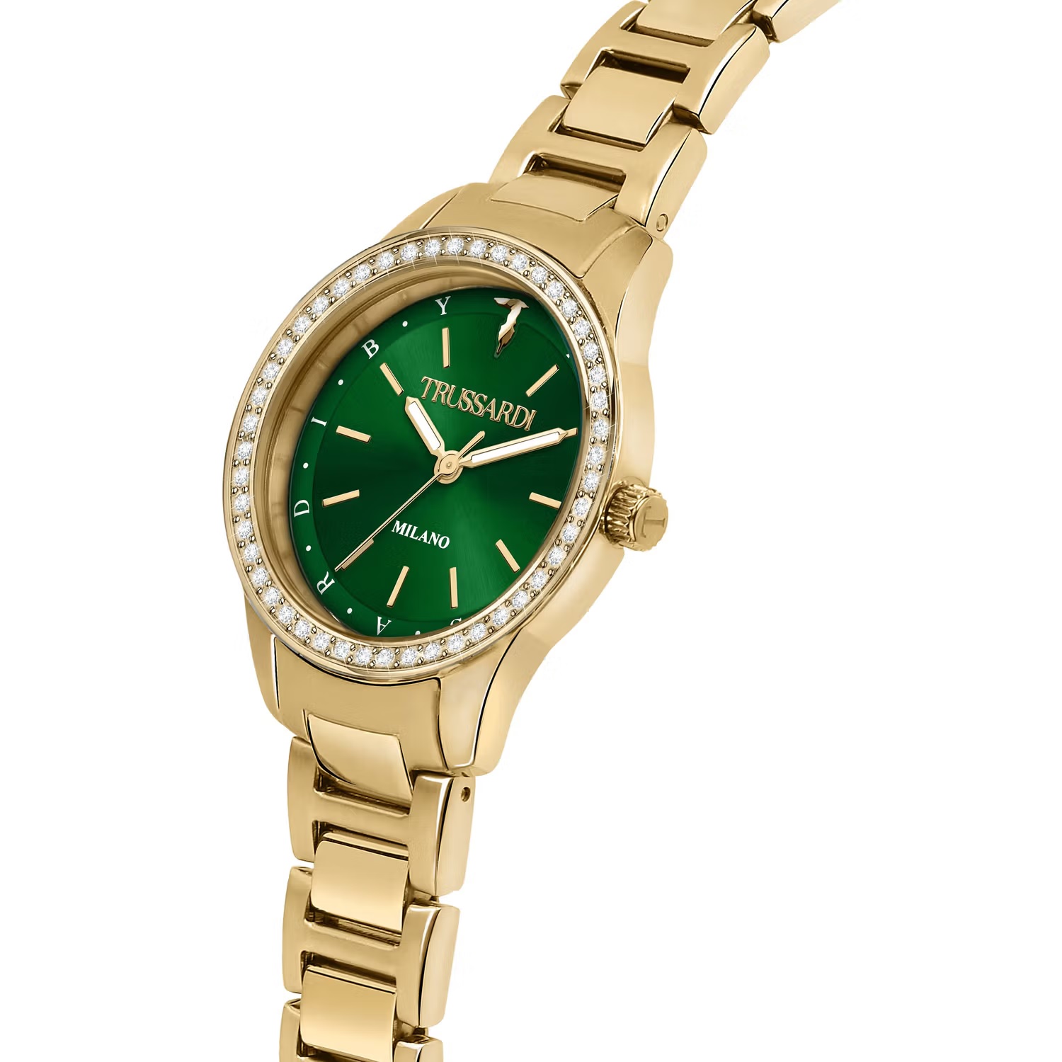 TRUSSARDI T-Sky Crystals 30mm Gold Stainless Steel Bracelet R2453151506 - 