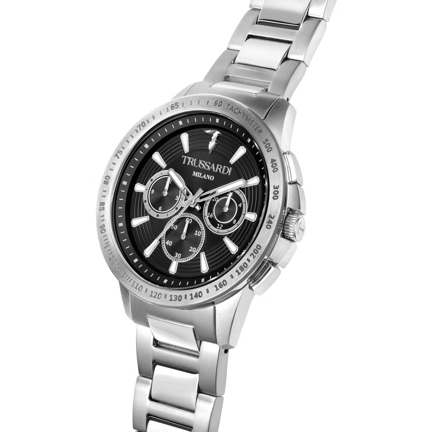 TRUSSARDI T-Hawk Chronograph Black Dial 44mm Silver Stainless Steel Bracelet R2453153004 - 3
