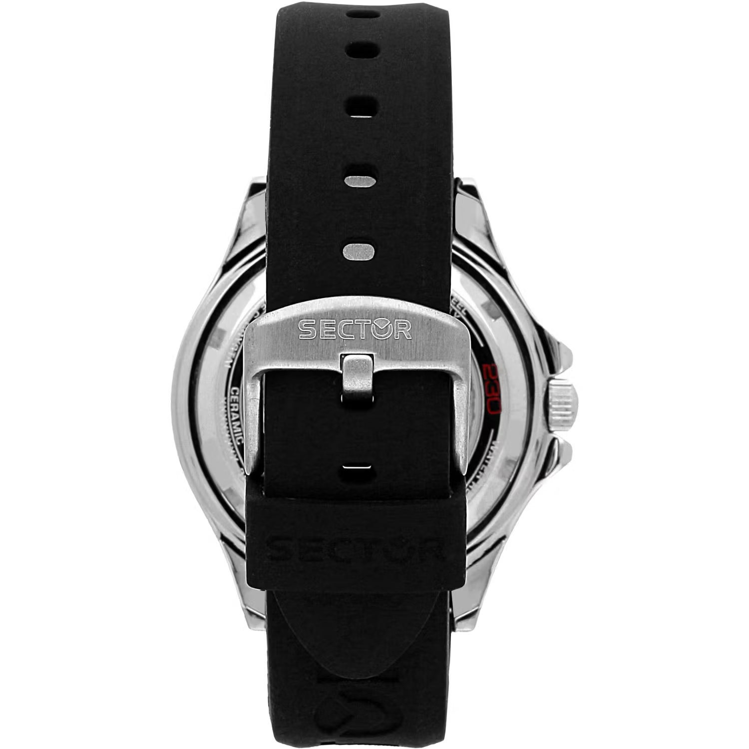 SECTOR 230 Automatic 43mm Silver Stainless Steel Black Rubber Strap R3221161004 - 4
