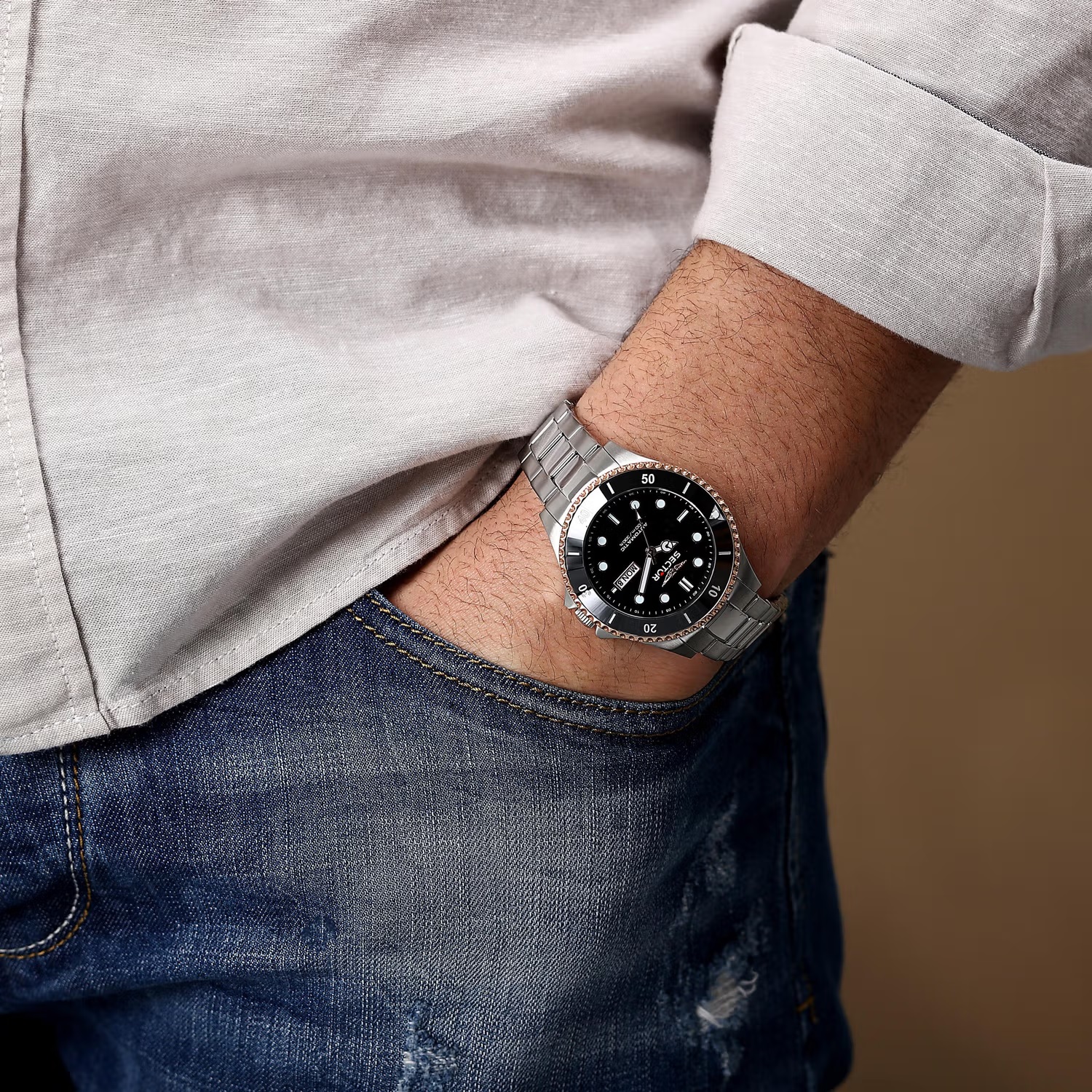 SECTOR 230 Automatic 43mm Silver Stainless Steel Bracelet R3223161009 - 7