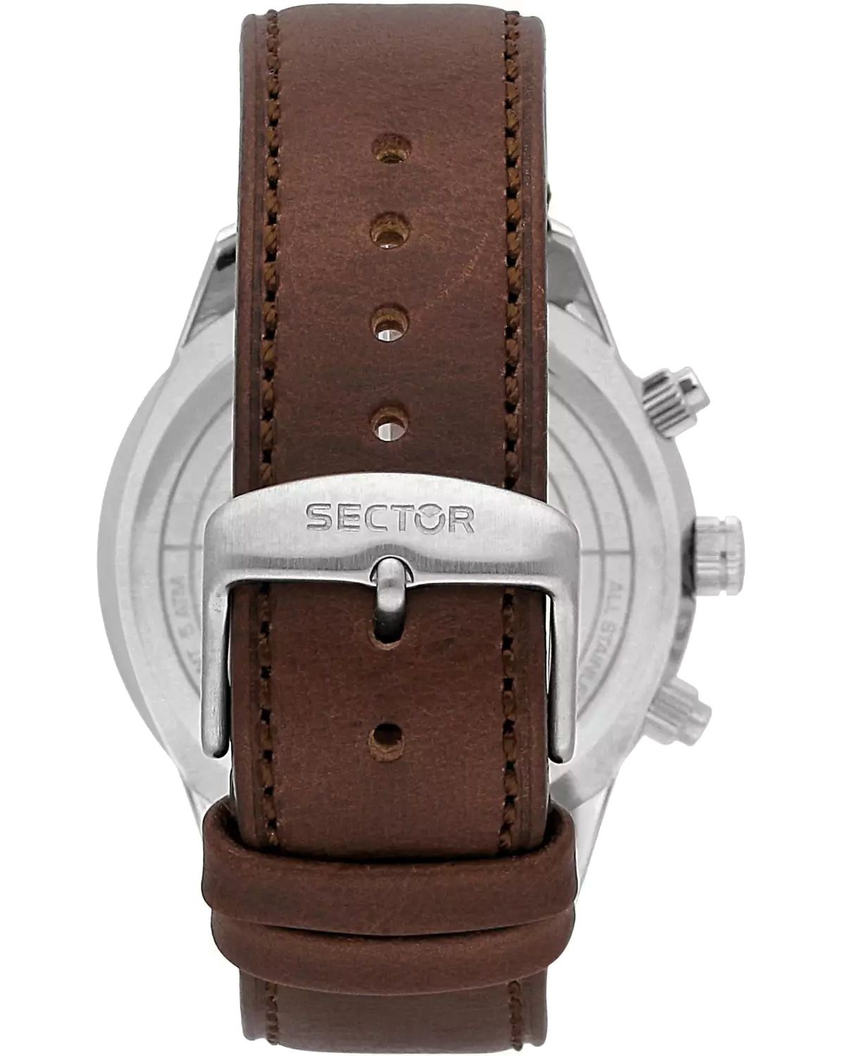 SECTOR 670 Multifunction 45mm Silver Stainless Steel Brown Leather Strap R3251540001 - 5