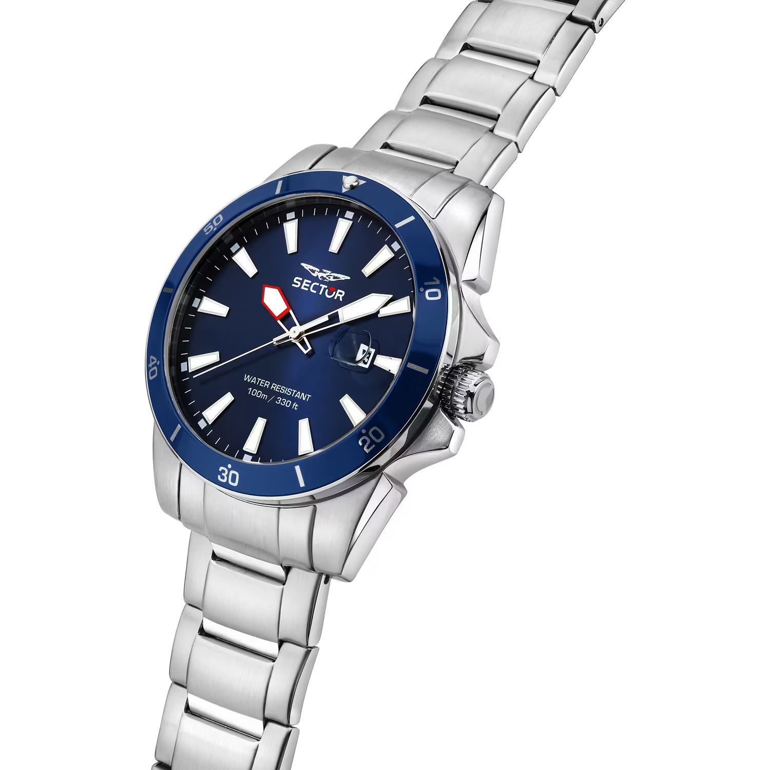 SECTOR 450 Blue Dial 43mm Silver Stainless Steel Bracelet R3253276012 - 
