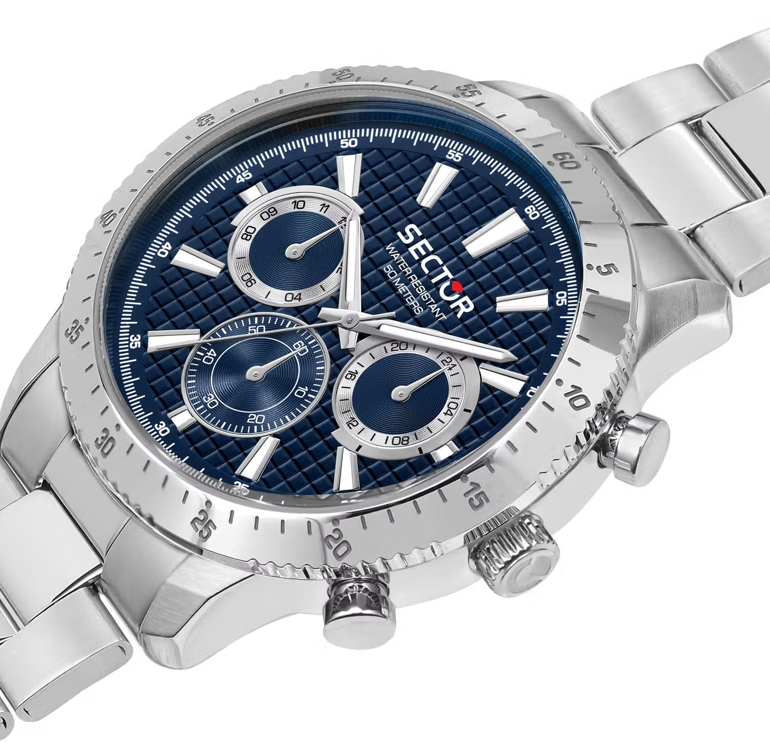 SECTOR 270 Multifunction Blue Dial 45mm Silver Stainless Steel Bracelet R3253578022 - 