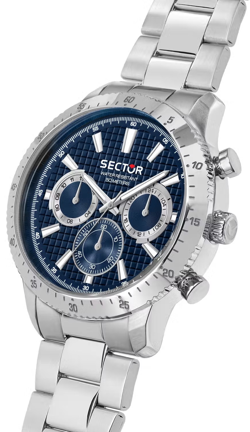 SECTOR 270 Multifunction Blue Dial 45mm Silver Stainless Steel Bracelet R3253578022 - 3