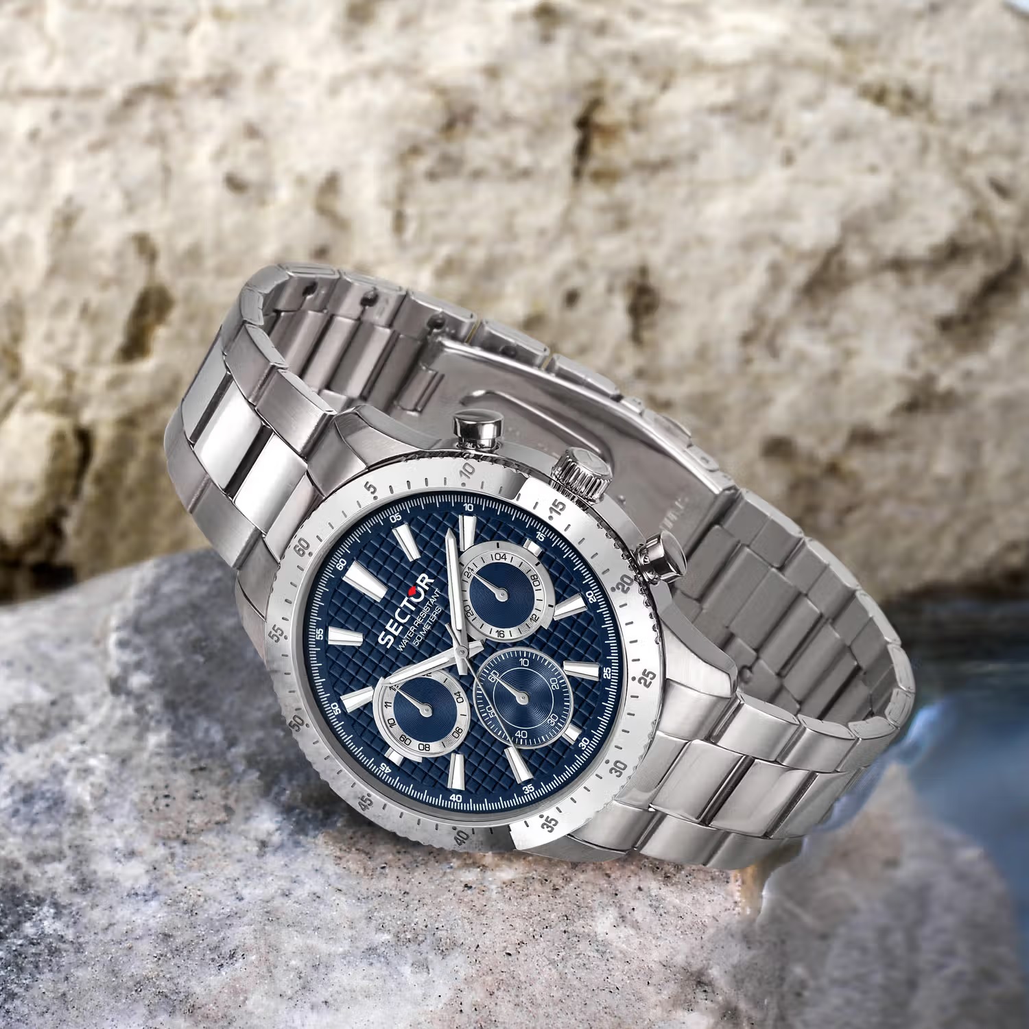 SECTOR 270 Multifunction Blue Dial 45mm Silver Stainless Steel Bracelet R3253578022 - 6