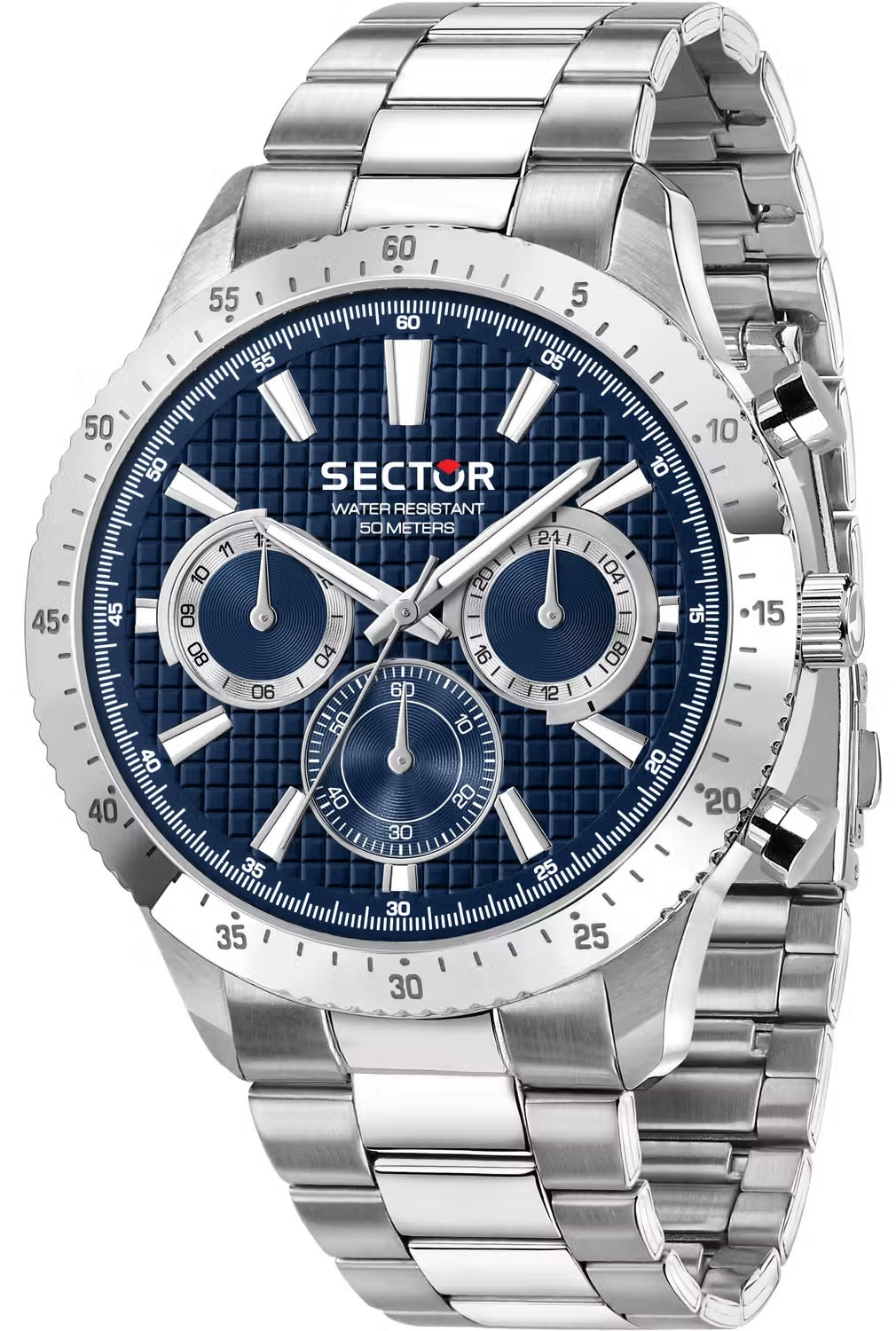 SECTOR 270 Multifunction Blue Dial 45mm Silver Stainless Steel Bracelet R3253578022 - 