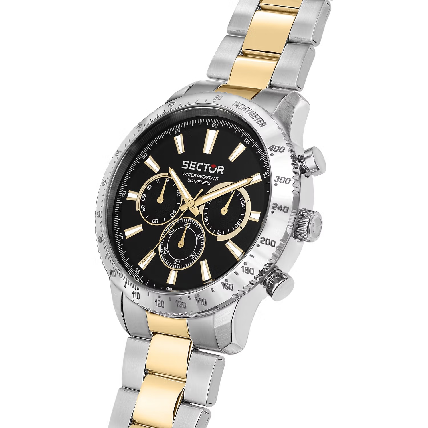 SECTOR 270 Multifunction Black Dial 45mm Two Tone Gold Stainless Steel Bracelet R3253578026 - 