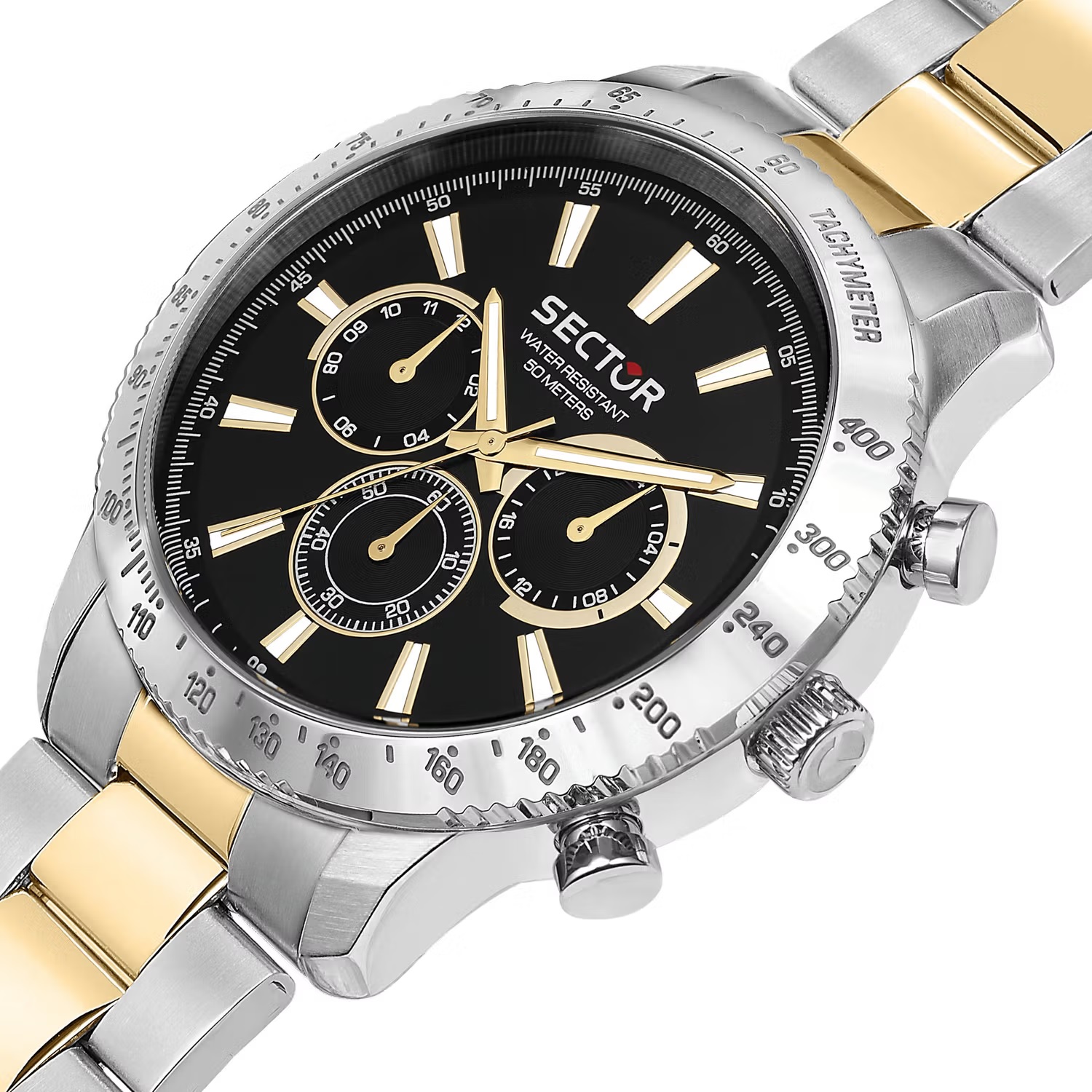 SECTOR 270 Multifunction Black Dial 45mm Two Tone Gold Stainless Steel Bracelet R3253578026 - 3