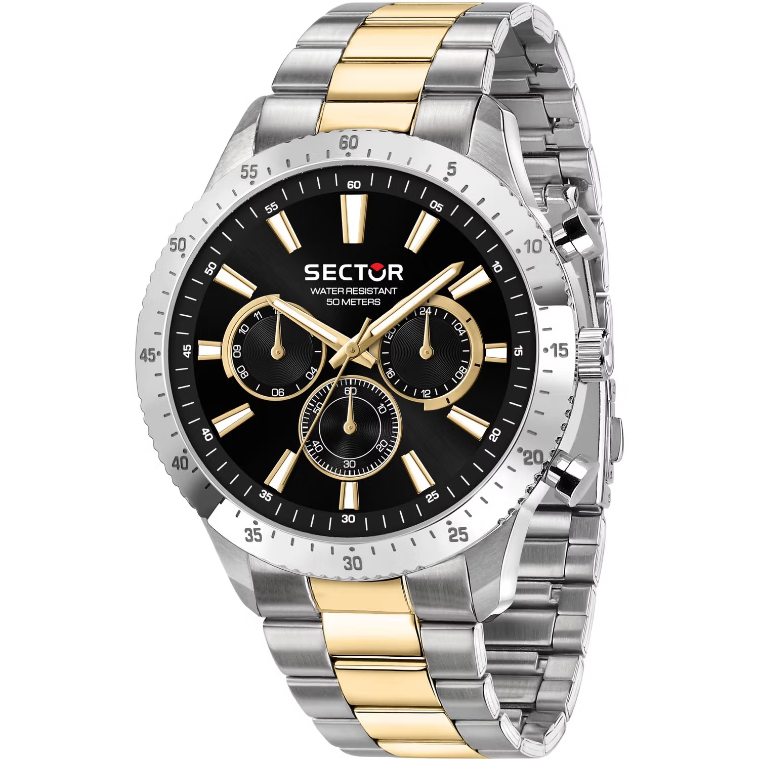 SECTOR 270 Multifunction Black Dial 45mm Two Tone Gold Stainless Steel Bracelet R3253578026 - 