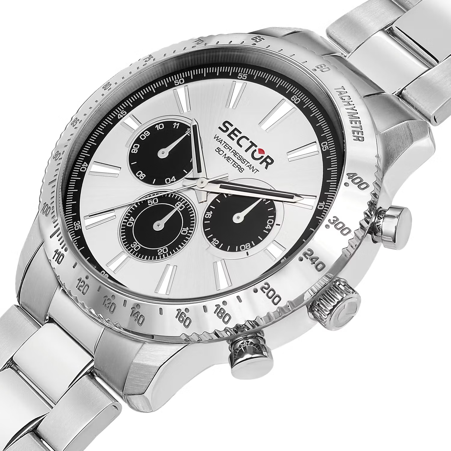 SECTOR 270 Multifunction 45mm Silver Stainless Steel Bracelet R3253578027 - 